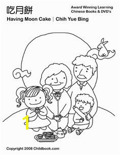 Eating Moon Cakes Chinese Moon Festival Coloring Page Lunar Festival Chinese Moon Festival