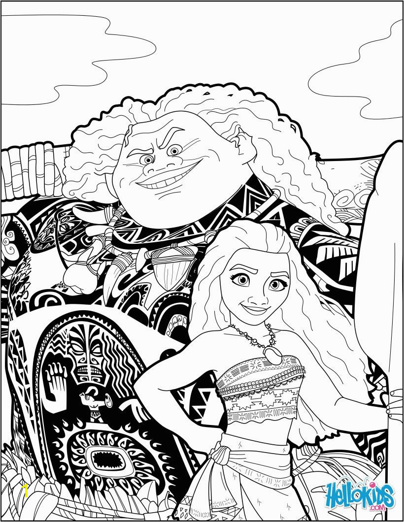 This beautiful Moana and Maui coloring page from Moana coloring pages More Moana and Disney coloring sheets on hellokids