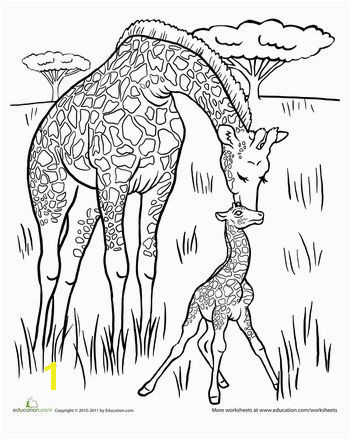 Baby Giraffe Coloring Page Five in a Row FIAR Pinterest