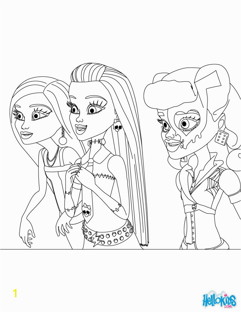 Print out MONSTER HIGH MONSTER HIGH DOLLS coloring sheet for girls Coloring page GIRL coloring pages MONSTER