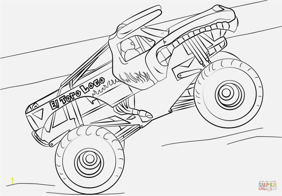 Monster Truck Coloring Pages Bilder Zum Ausmalen Bekommen El toro Loco Monster Truck Coloring Page