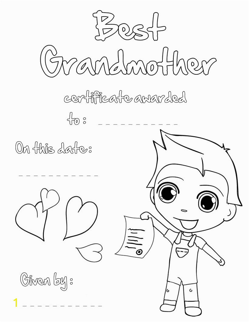 Best Grandmother Printable Certificate Best Grandmother Printable Certificate Me and Grandma Coloring Page