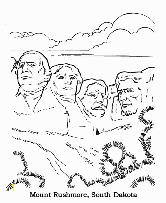 Mt Rushmore National Park Coloring Page