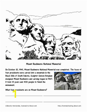 Mount Rushmore Coloring Page October Worksheets and Coloring Pages