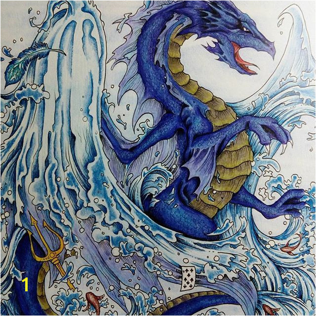 "The waterdragon" kerbyrosanes mythomorphia imagimorphia animorphia adultcolouring coloringbooksforadults