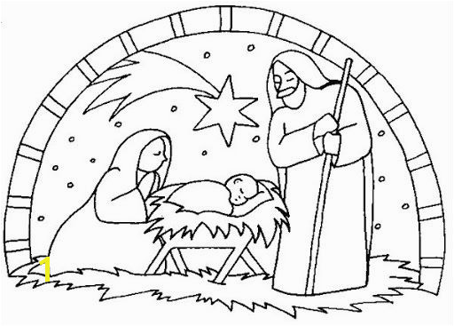 Nativity scene christmas coloring pages