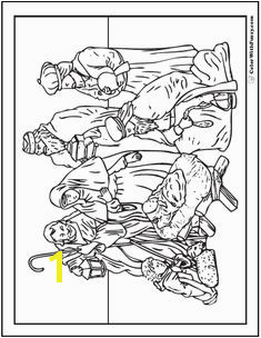 Nativity Scene Coloring Page