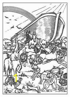 Noahs Ark A Rainbow Behind the Noahs Ark Before the Flood Coloring Page Coloring