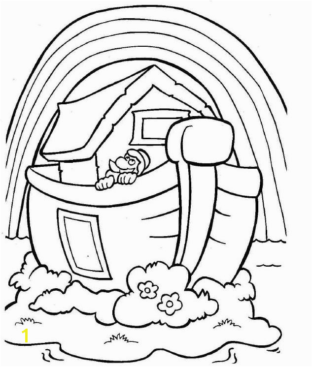 Noah S Ark and Rainbow Coloring Pages | divyajanan