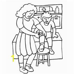 Boy At School Nurse Room Coloring Page