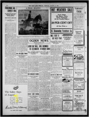 Okapi Coloring Page the Salt Lake Herald From Salt Lake City Utah On August 13 1906 · 2