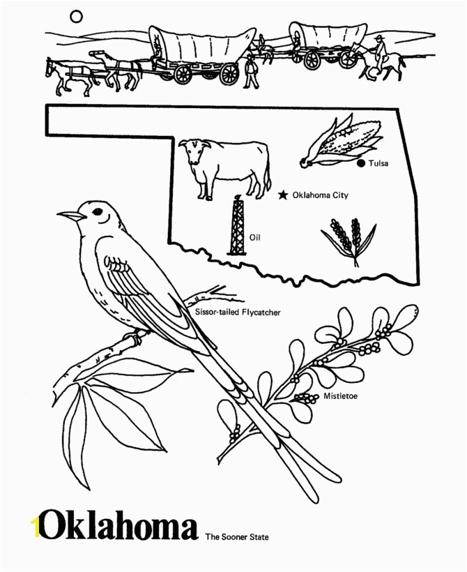 Oklahoma State outline Coloring Page