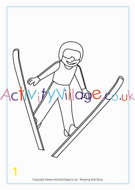 ski jumping colouring page 460 0