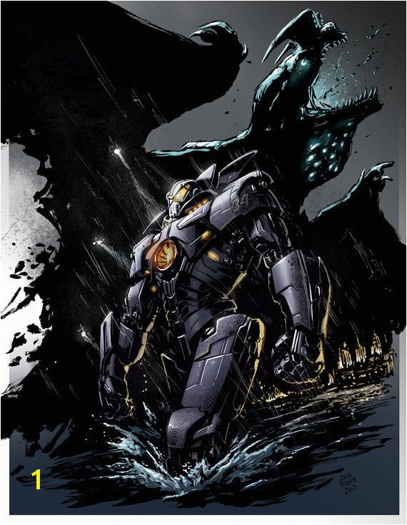 Pacific Rim "Gipsy Danger vs Otachi" color print