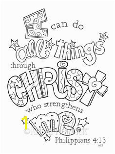 I Can Do All Things Through Christ coloring page 8 5X11 Bible journaling tip in 6X8