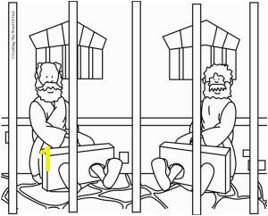 Paul And Silas In Prison Coloring Page