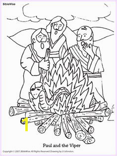 Coloring Paul and the Viper Kids Korner BibleWise Bible Coloring Pages