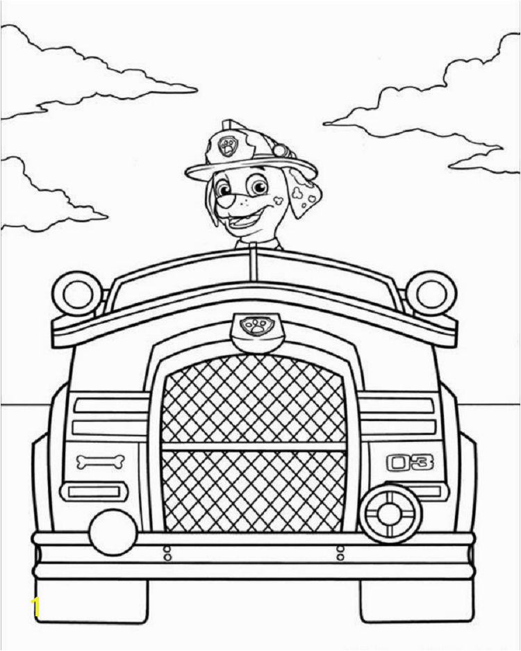 Paw Patrol Fire Truck Coloring Page Paw Patrol Fire Truck Coloring Pages