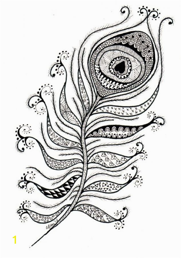 Intricate design of peacock Feather coloring pages
