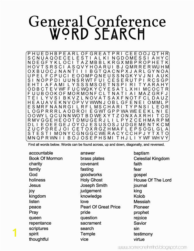 General Conference Kid s activity and packet Free Printable LDS Word Search I Am A Child God Pinterest
