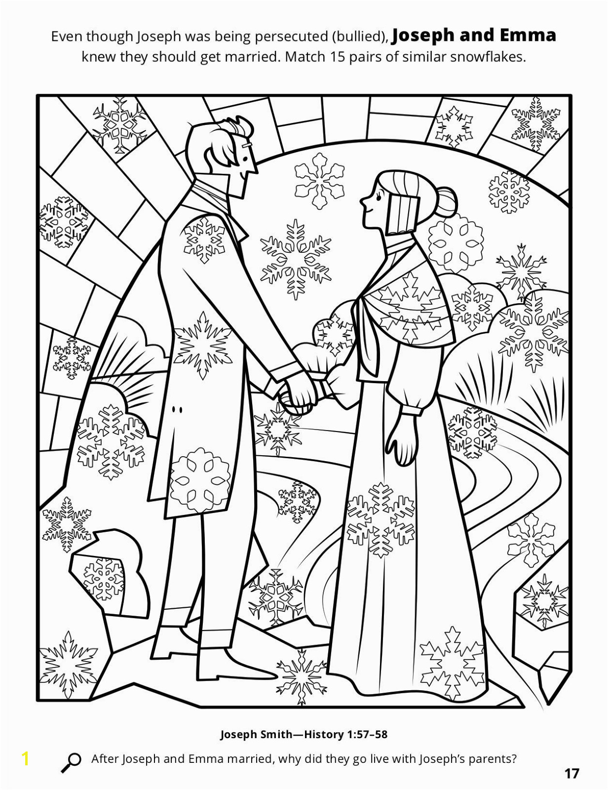 Pearl Of Great Price Coloring Page Joseph and Emma Smith