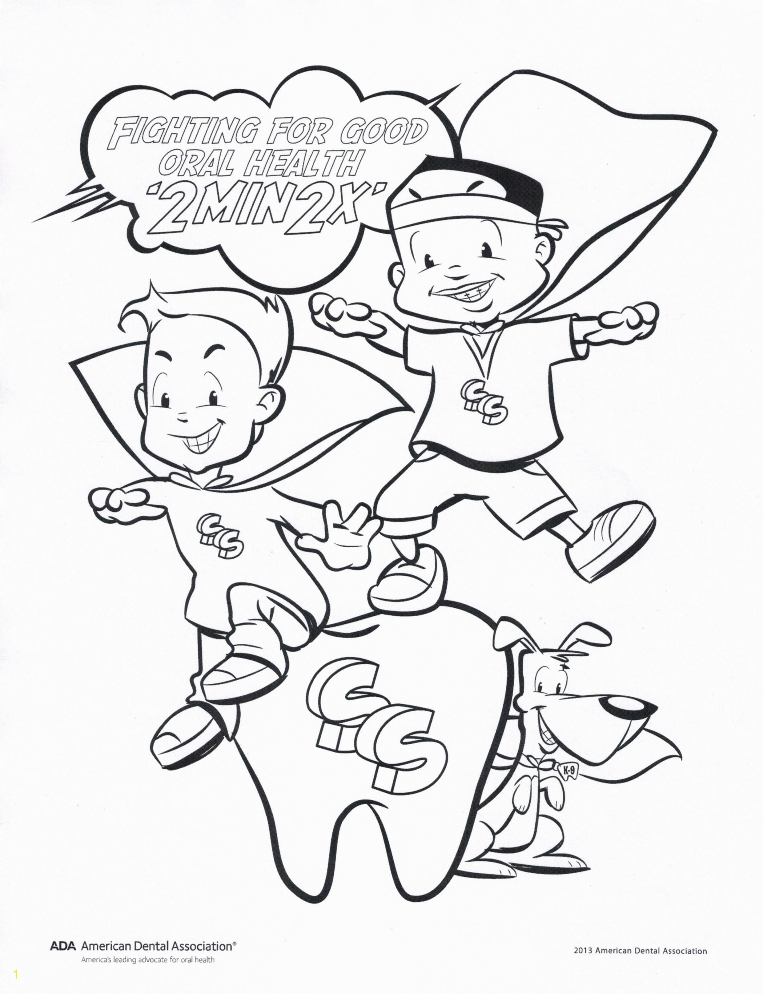 Pediatric Dental Coloring Pages Fight for Good oral Health Coloring Page