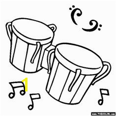  Free Musical Instrument Coloring Pages Color in this picture of Bongo Drums and