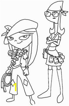 Isabella and Candace looking cool in Phineas and Ferb coloring pages