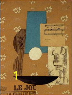 Picasso Guitar Sheet Music Wine Glass 1912 Synthetic Cubism