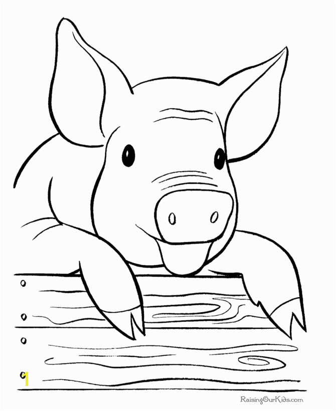 Printable free farm pig coloring page