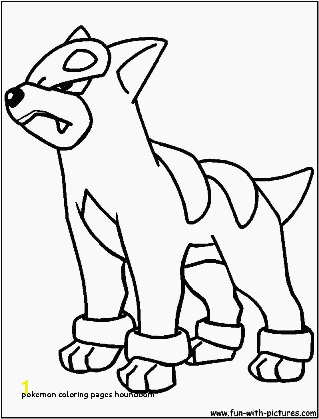 Beautiful Easy Pokemon Coloring Pages Houndoom Dynamic T Unknown