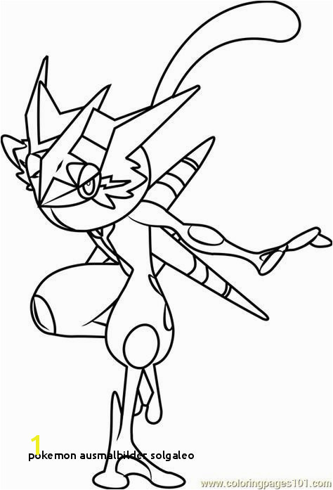 Ash Greninja Pokemon Sun and Moon printable coloring page for kids