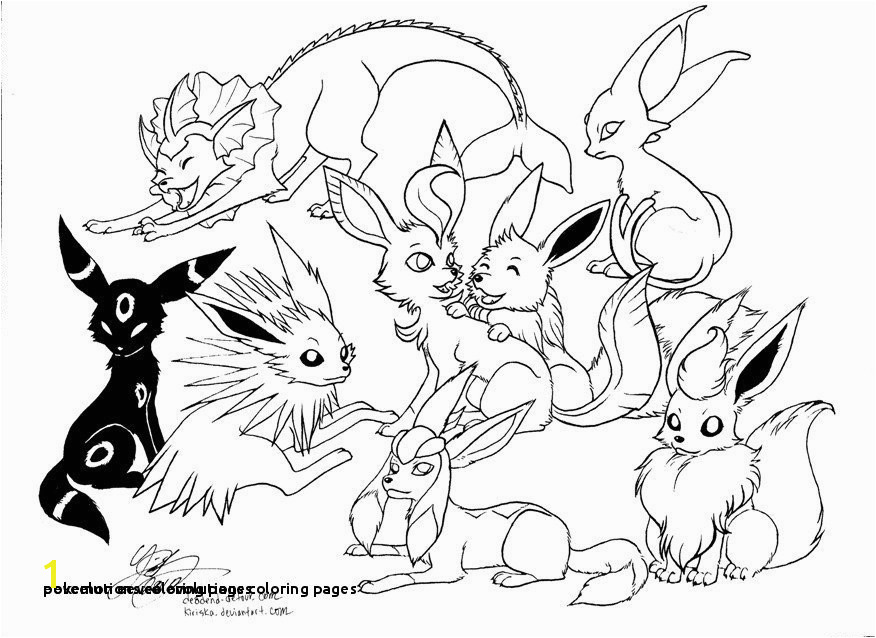 Eeveelutions Coloring Pages 22 Pokemon Eevee Evolutions Coloring Pages