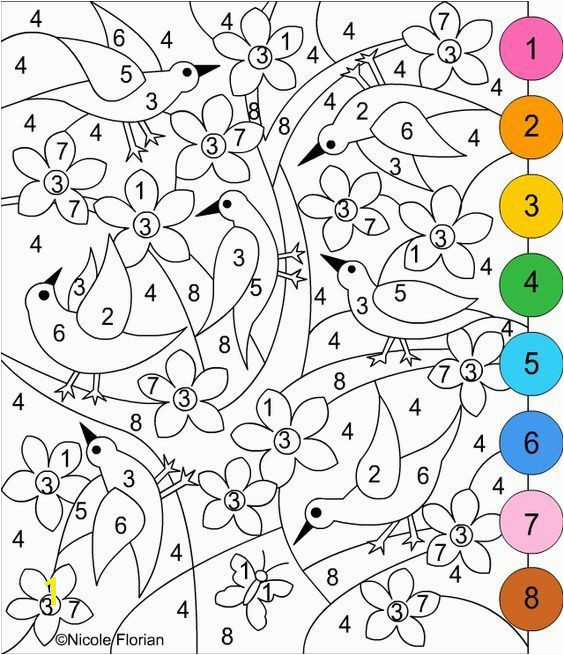 Free Color by Number printable coloring pages perfect for mailing to your… Coloring