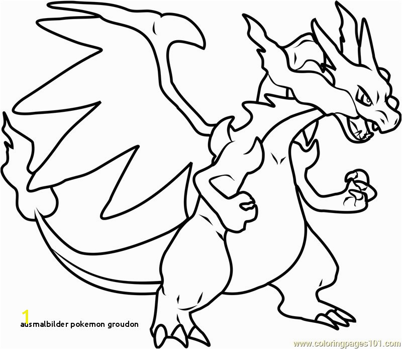 Ausmalbilder Pokemon Groudon Mega Charizard X Pokemon Printable Coloring Page for Kids and Adults