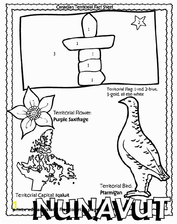 Prince Edward island Flag Coloring Page Canadian Territory Nunavut Coloring Page