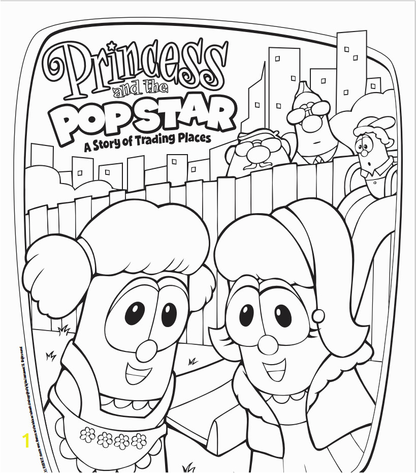 Princess Tea Party Coloring Pages Free Veggietales Princess and the Popstar Coloring Page