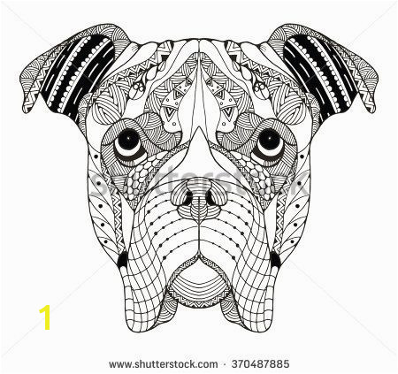 Boxer dog head zentangle stylized vector illustration freehand pencil hand drawn pattern Zen art Ornate vector Lace stock vector