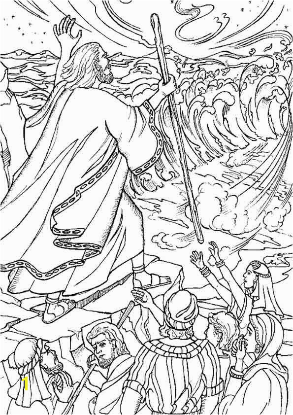 Printable Coloring Pages Of Moses Parting the Red Sea | divyajanani.org