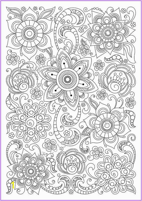 Printable Complex Coloring Pages Pdf Ð¡oloring Page Doodle Flowers Printable Zen Doodle Pdf Zentangle