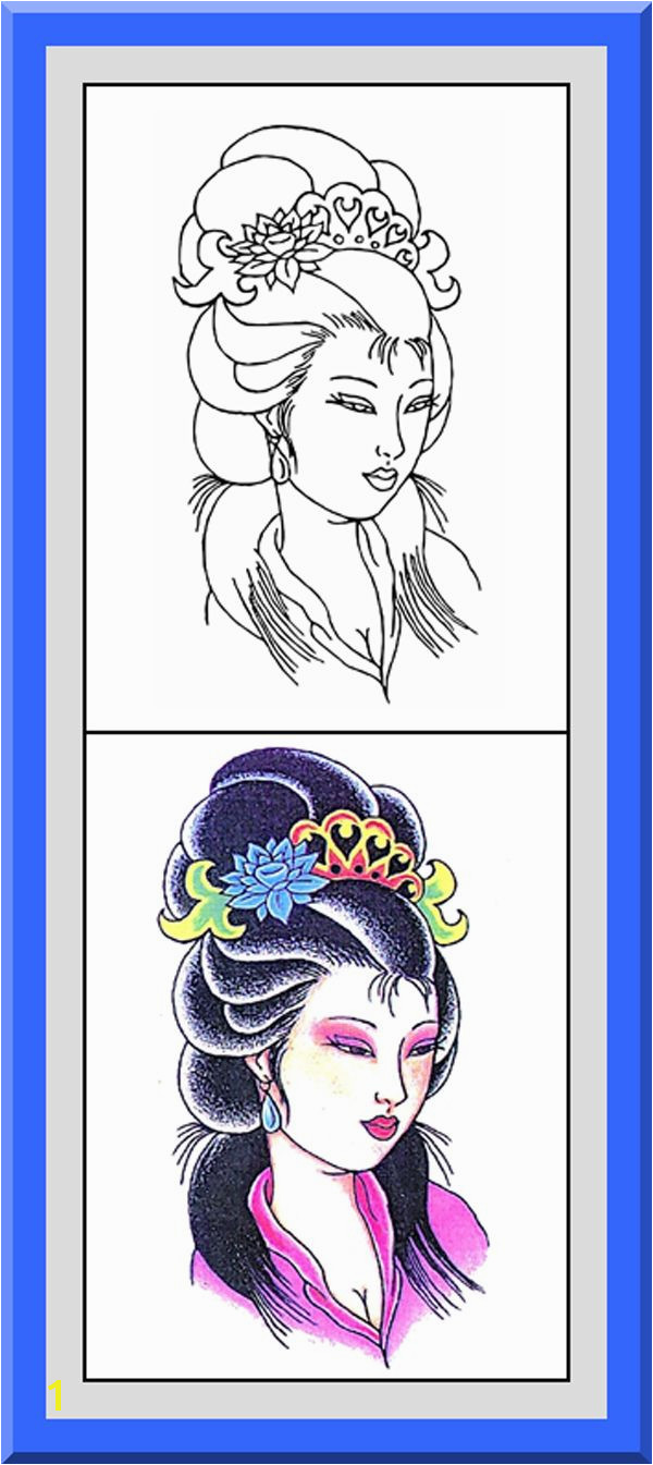 Printable Geisha Coloring Pages 30 High definition coloring pages black outlines with colored examples