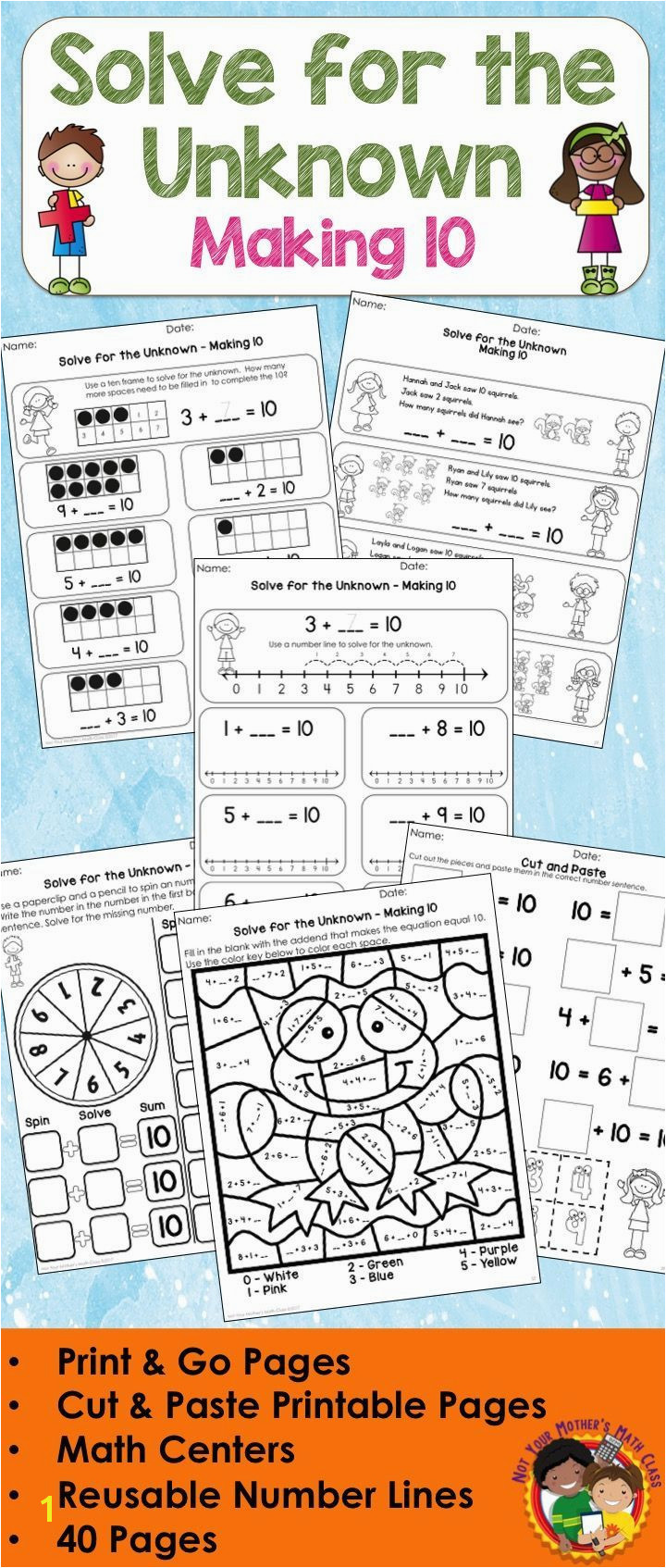 This packet has printable worksheets word problems math centers coloring sheets and more