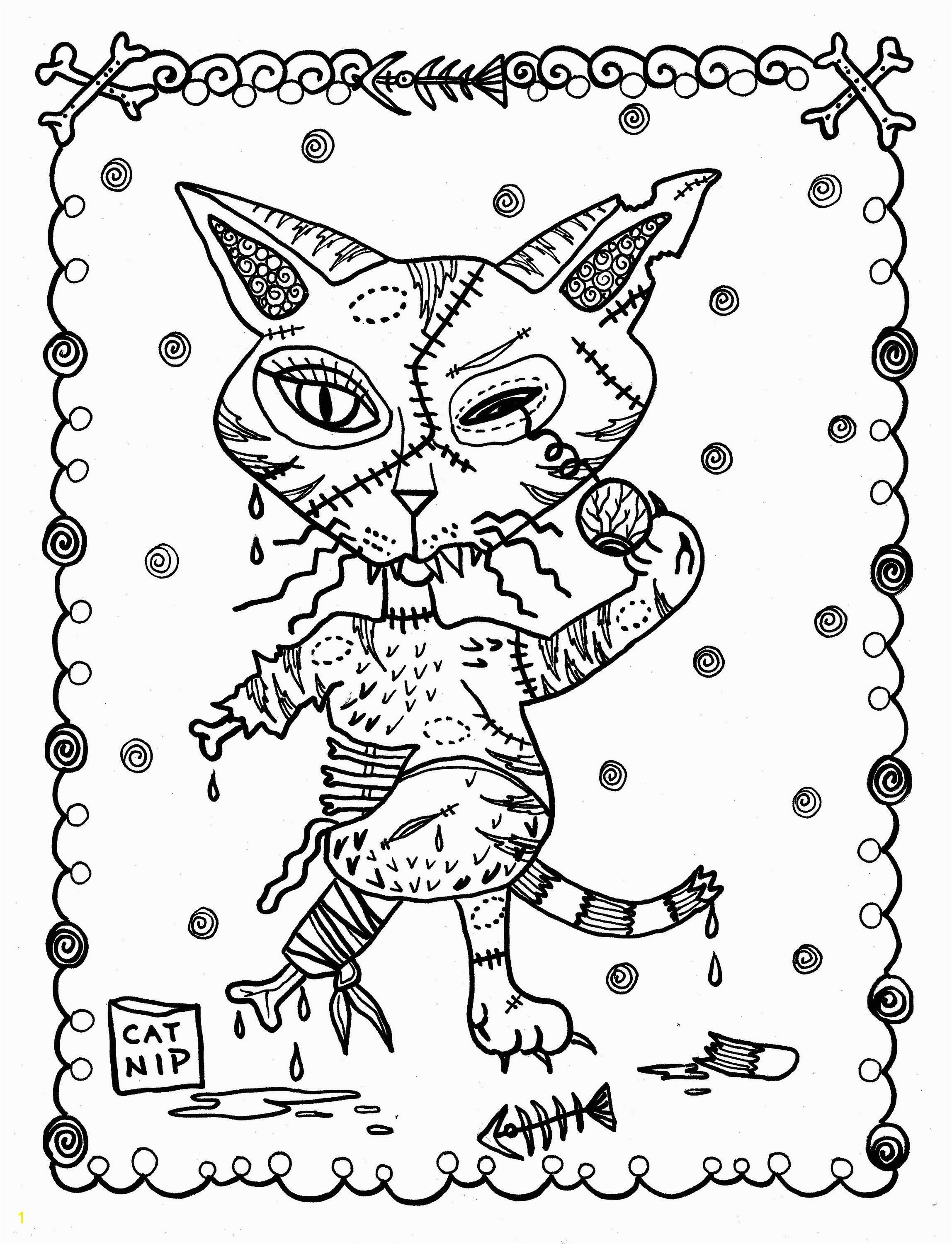 5 pages Fantasy Cats Instant s Scarry Cat Coloring Page Halloween Coloring Pages Christmas