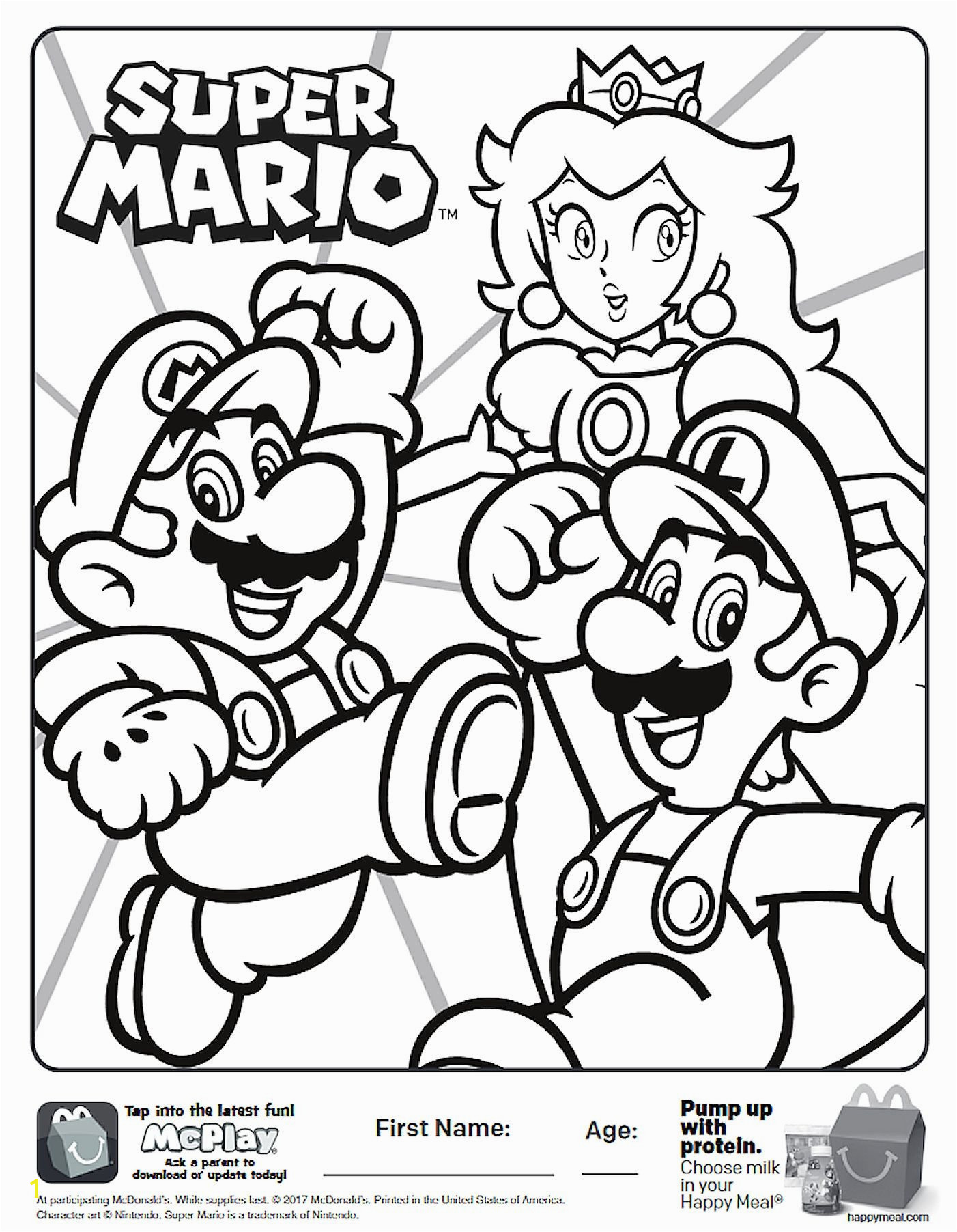 Here is the Happy Meal Super Mario Coloring Page the picture