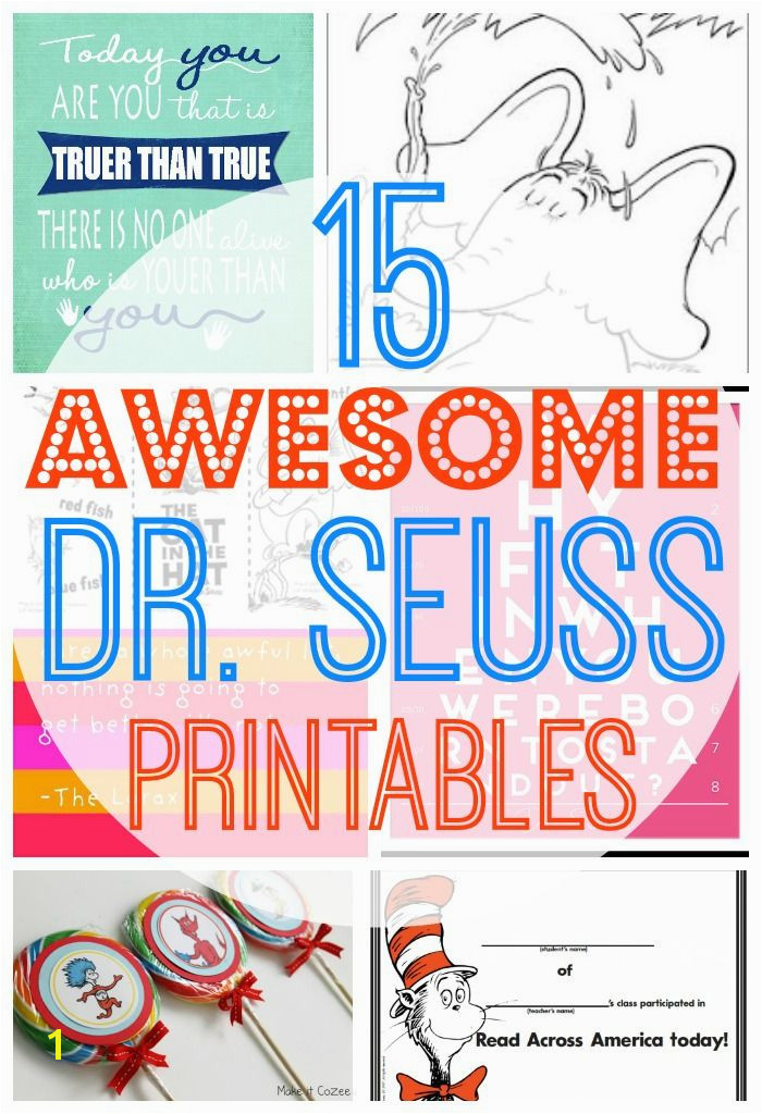 15 Awesome Free Dr Seuss Printables Coloring Pages Cupcake Toppers and more Find this Pin and more on Read Across America