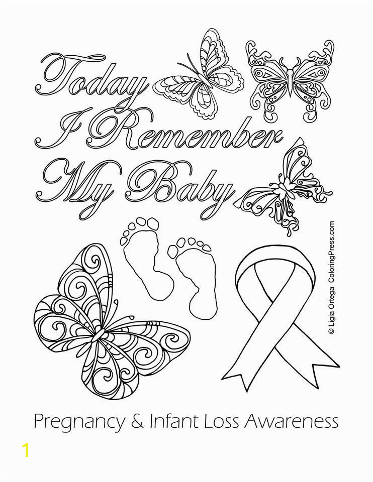 Pregnancy and Infant Loss Awareness Coloring Page by Coloring Press ColoringPress