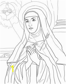 St Teresa of Avila Catholic Coloring Page