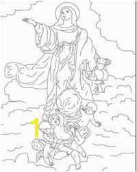 Assumption of Mary coloring page and recipe ideas for celebrating the feast from Catholic Icing Catholic