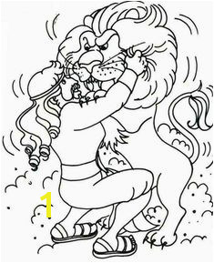 Samson Cartoon of Samson Struggle with a Lion Coloring Page Cartoon Samson Struggle