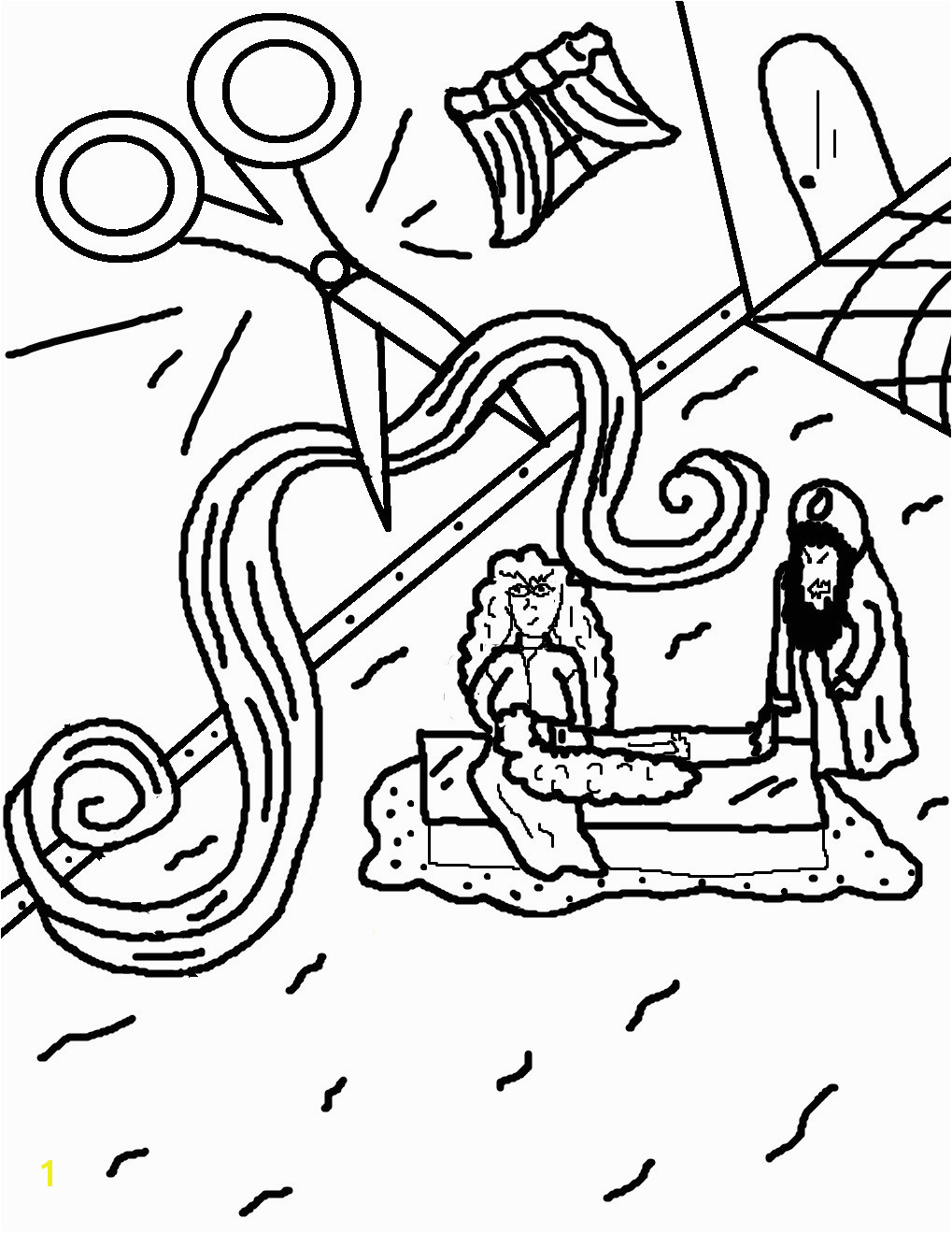 Samson and Delilah Coloring Page